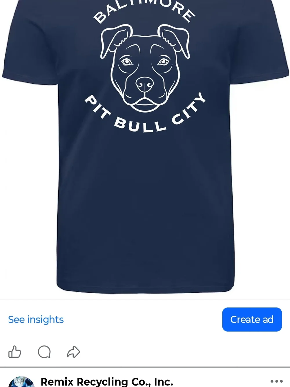 Next Level Apparel Navy & White Pit Bull City Dog T-Shirt